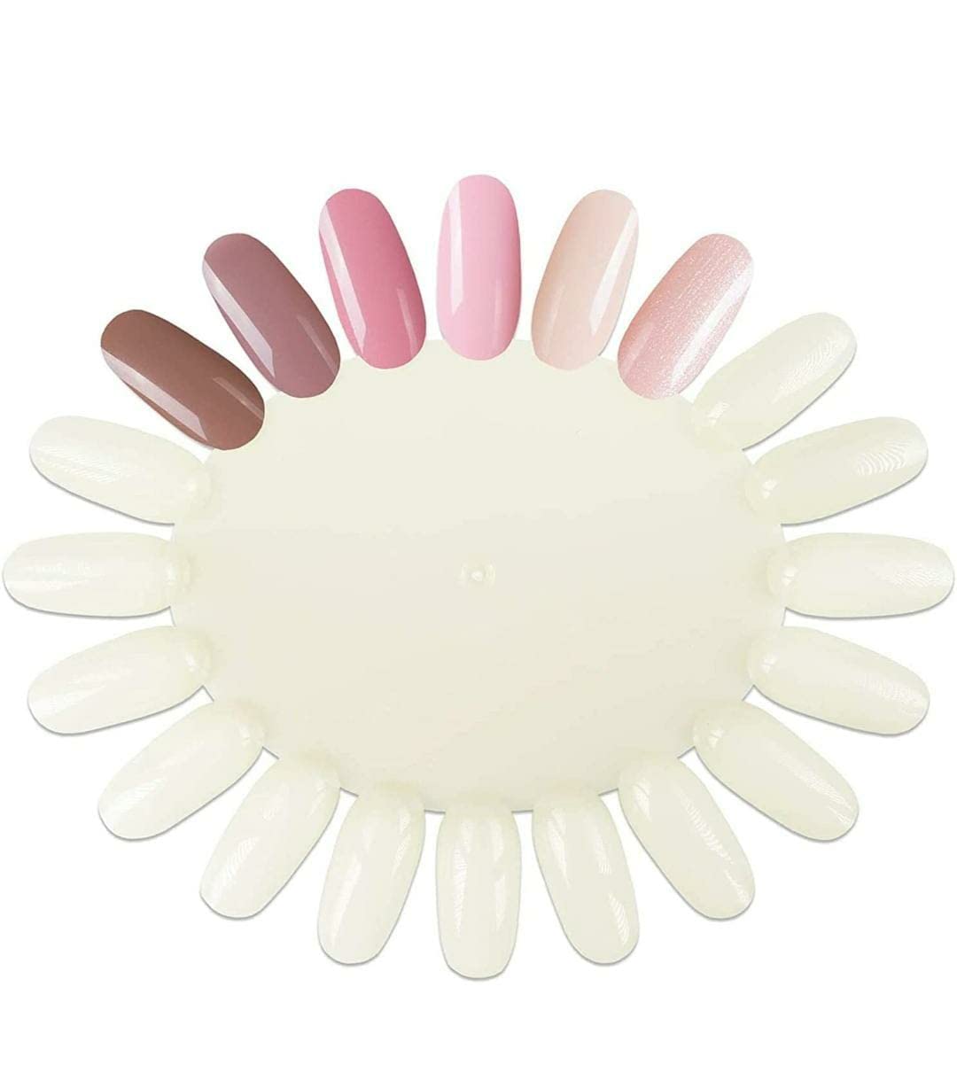 **10Pcs Paczo False Nail Tips Color Display Wheel - Transparent White Acrylic Nail Art Practice Board for Nail Polish Design & Training | Perfect for Salons, DIY Nail Art & Beginners**