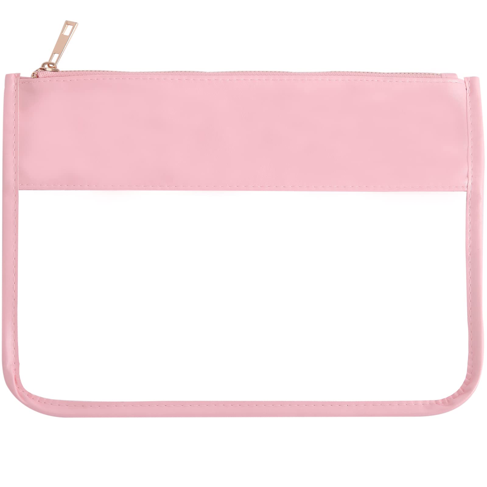 SUEBONI Waterproof Makeup Bag - DIY Chenille Letter Cosmetic & Toiletry Travel Organizer for Women & Girls | Pink Nylon Clear Preppy Fashion Pouch | Perfect for Travel, Gym, and Daily Essentials Storage