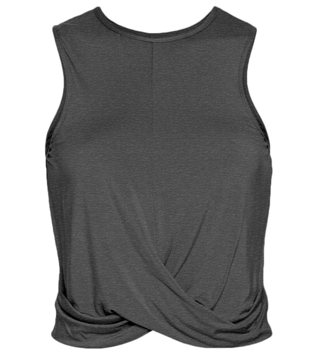 Sanutch Women's Cropped Workout Top - Athletic Twist Front Tank Tops for Yoga, Gym & Running | Loose Fit Fitness Crop Top for Women | Perfect for Workouts, Sports & Casual Wear