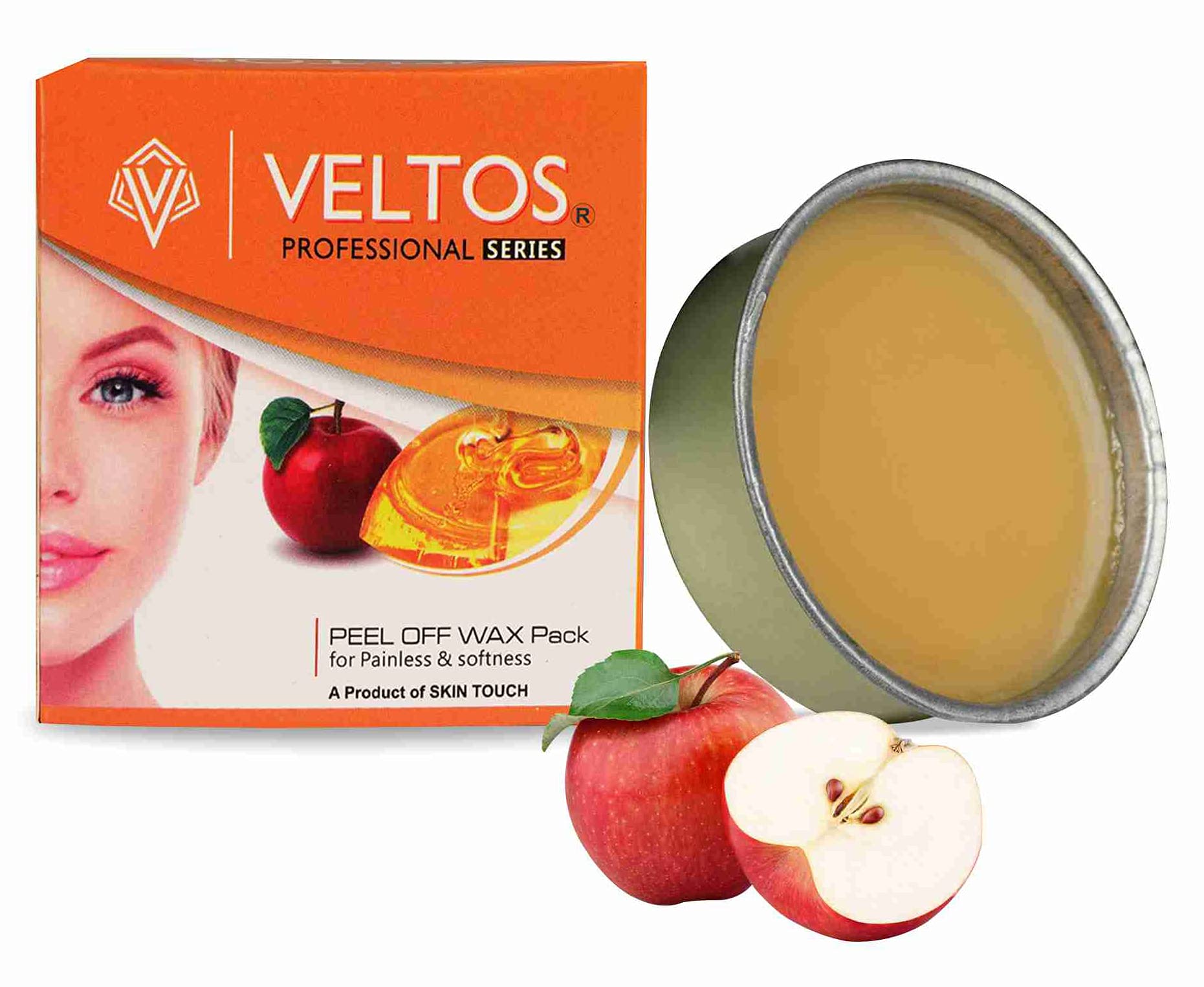 VELTOS PROFESSIONAL Peel-Off Wax Kit for Upper Lip, Facial Hair, Eyebrows & Chin - Charcoal, Aloe Vera & Apple Wax Combo (80g Each) | At-Home Hair Removal for Smooth Skin | Perfect for Salon-Quality Results & DIY Beauty Care
