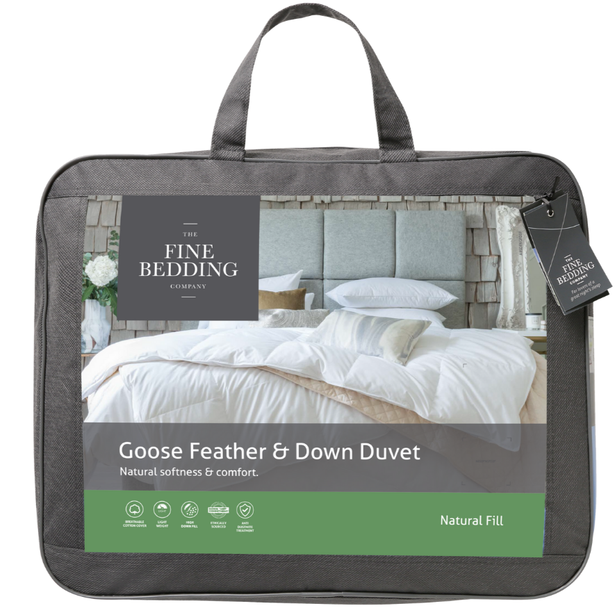 Premium Goose Feather & Down Comforter - All-Season Luxury Bedding for Warmth & Comfort - Perfect for Cold Weather, Master Bedrooms & Guest Rooms