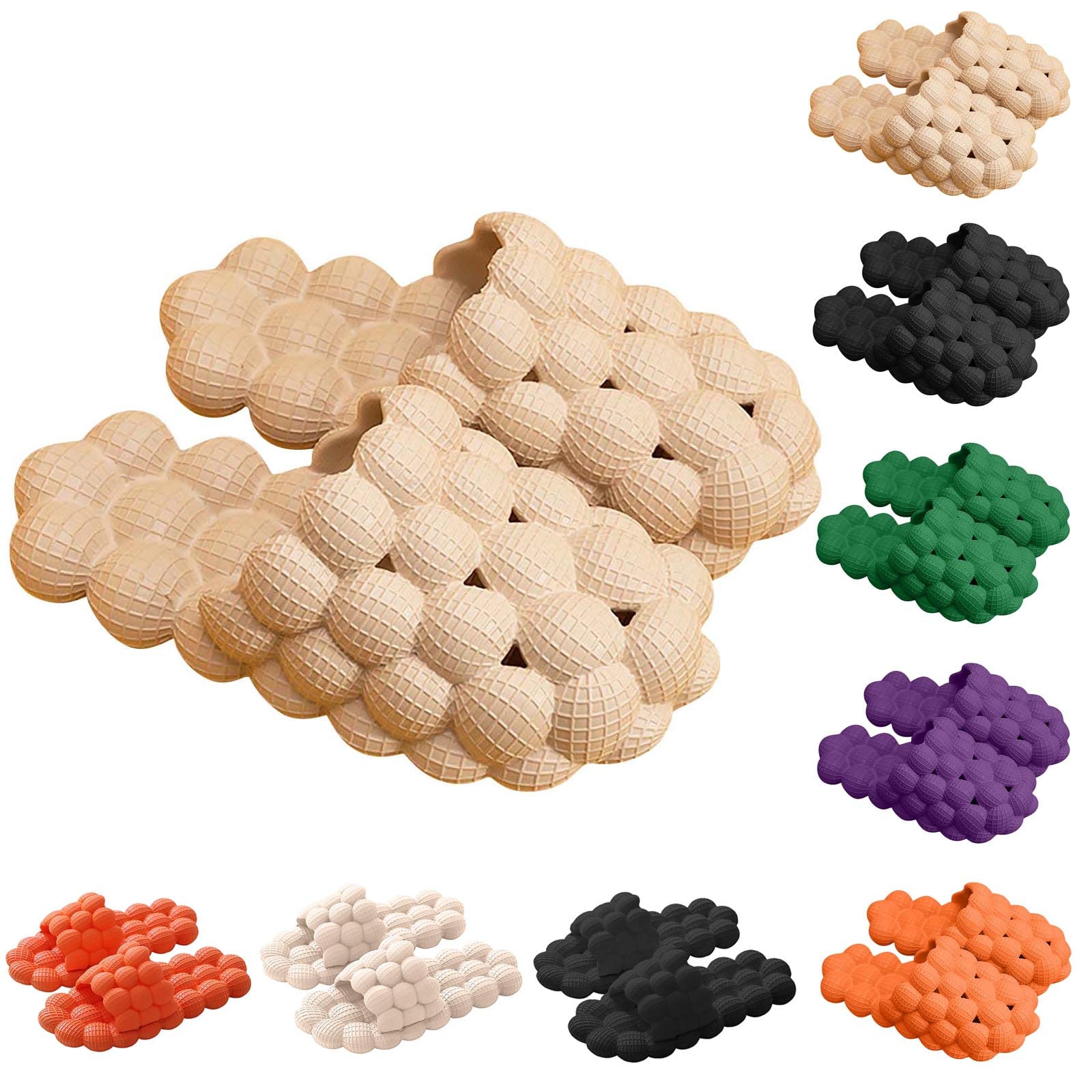 Women's & Men's Massage Slippers - Super Soft Lychee Bubble Sandals for Spa, Beach & Home Use - Breathable Shower Slides for Bathroom, Bedroom & Relaxation