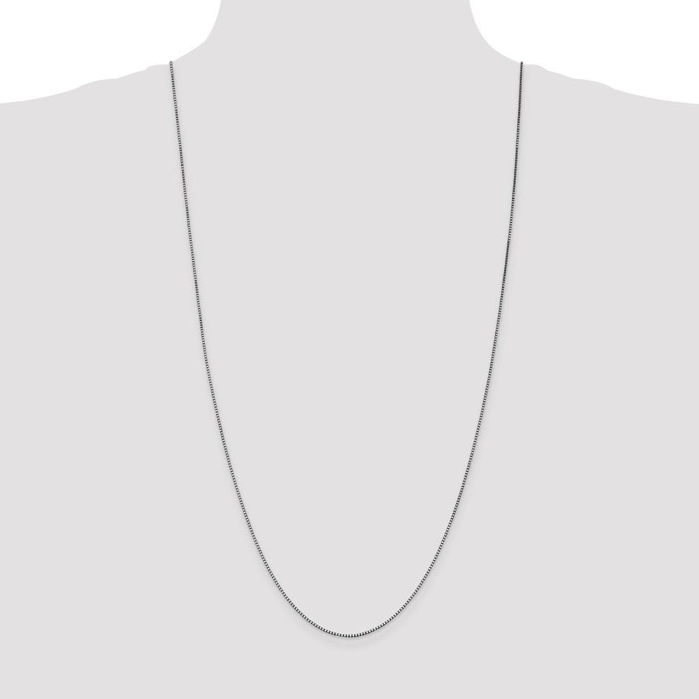 The Black Bow 1mm 14k White Gold Solid Classic Box Chain Necklace for Elegant Everyday Wear and Special Occasions