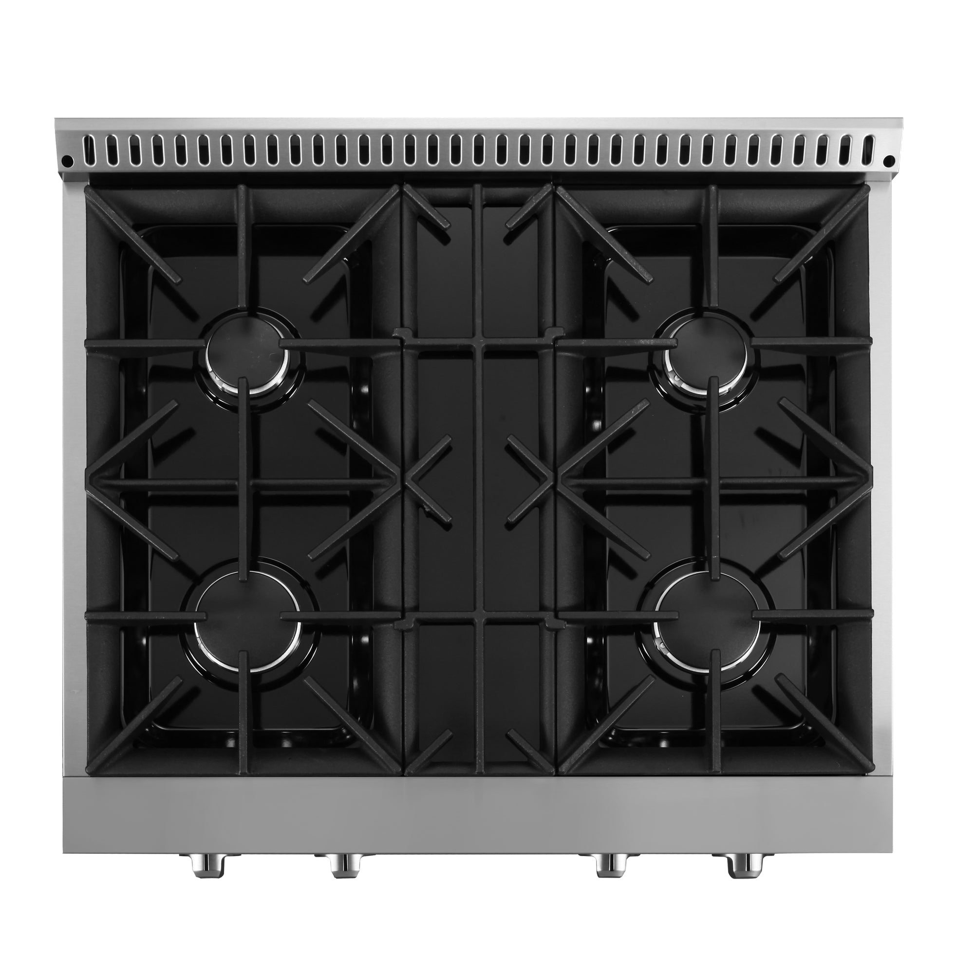 Ancona 2-Piece Commercial Kitchen Appliance Set - 30-Inch 4-Burner Gas Cooktop with 600 CFM Wall Mount Range Hood - Perfect for Home Chefs & Restaurant-Style Cooking