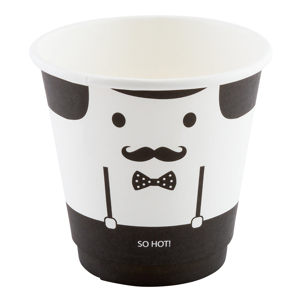 Premium 8 oz Double Wall Insulated Paper Coffee Cups - 500 Count Box (3.5