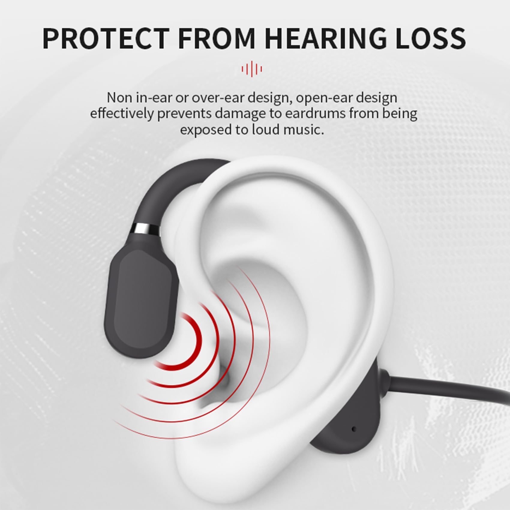 Open Ear Wireless Sports Headphones Bluetooth 5.0 - Sweatproof Waterproof Headset with Mic for Running, Cycling, Gym Workouts | Perfect for Jogging, Driving & Outdoor Activities