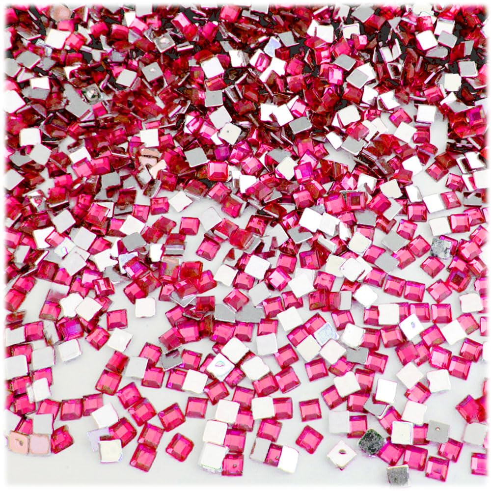 1000pcs 4mm Square Rhinestones Flatback - Ruby Red for DIY Crafts, Jewelry Making, Nail Art, and Home Decor | The Crafts Outlet