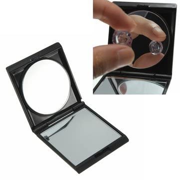 KTM Black Portable Collapsible Makeup Mirror - Travel & Vanity Use