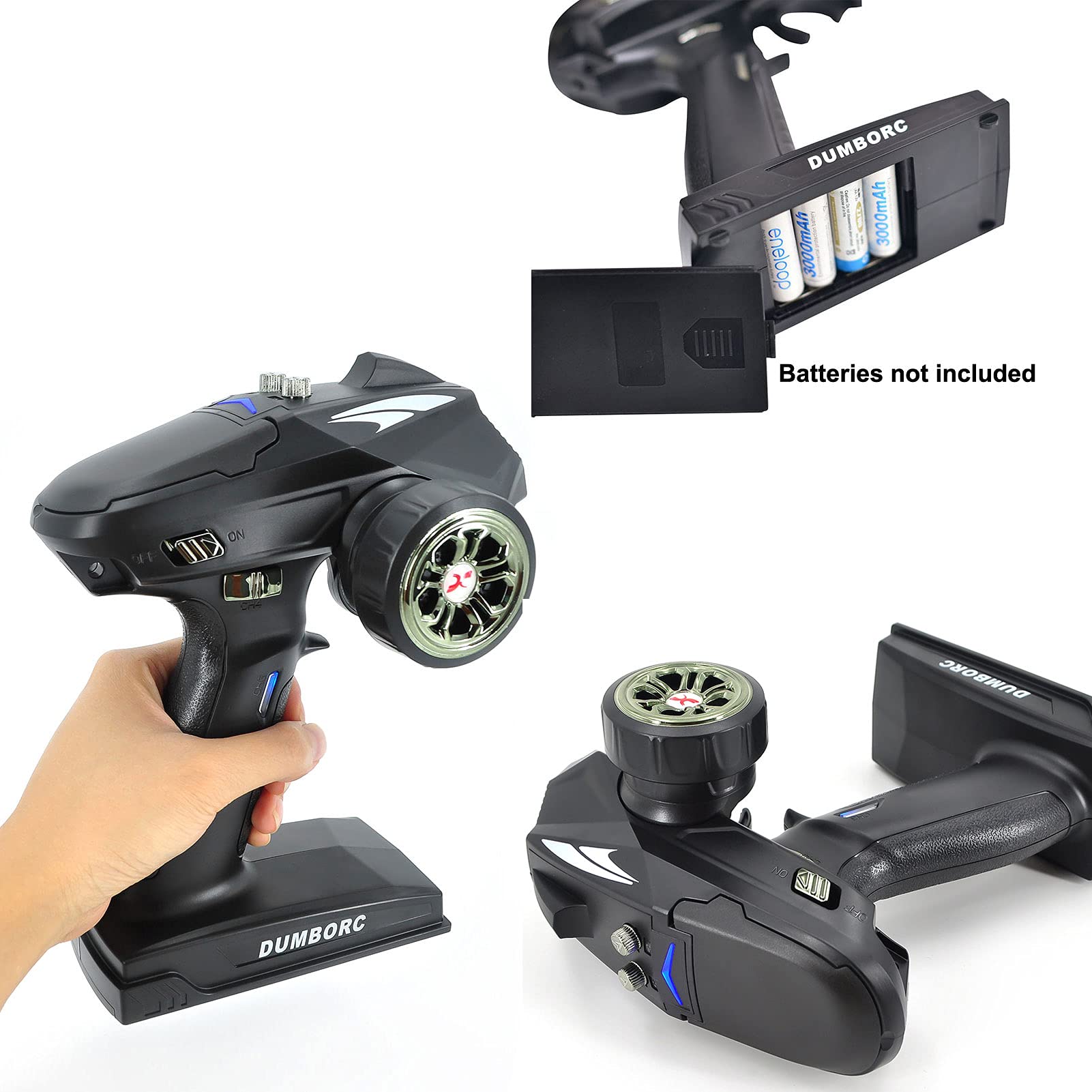 DumboRC X6 6CH 2.4GHz Radio Controller Transmitter with X6F Receiver - 6-Channel Remote Control for RC Cars, Boats & Tanks | Mixed Mode Operation | Ideal for Racing, Off-Roading & Water Sports