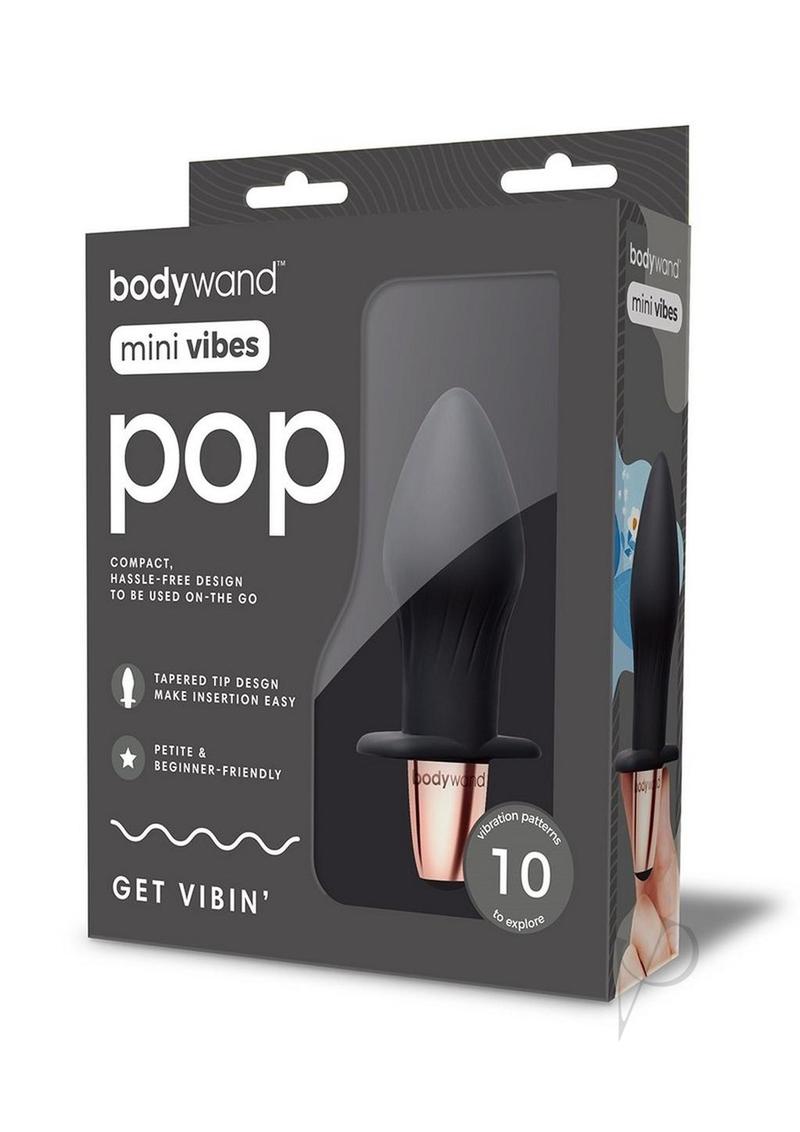 Bodywand Mini Vibes Pop Rechargeable Silicone Anal Plug - Black | Waterproof & Powerful Vibrations for Enhanced Pleasure | Perfect for Couples Play & Solo Exploration