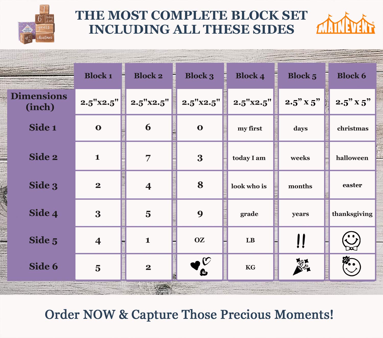 Baby Monthly Milestone Blocks - Wooden Age Blocks for Nursery Decor | Perfect Baby Shower Gift & Newborn Photography Props | Capture Precious Moments from 1-12 Months for Social Media & Memory Keepsakes