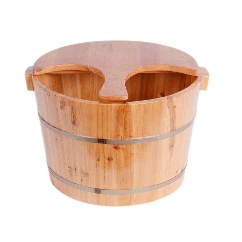 NUBAOzy Wooden Foot Bath Massager Tub - Spa Bucket with Sauna Infusion for Relaxation, Perfect for Home Use, Pedicure, and Aromatherapy Sessions