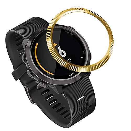 AISPORTS Stainless Steel Bezel Ring & Protective Cover for Garmin Forerunner 645/645 Music - Anti-Scratch Metal Bezel Loop Adhesive, Watch Accessory for Running, Workout & Outdoor Sports