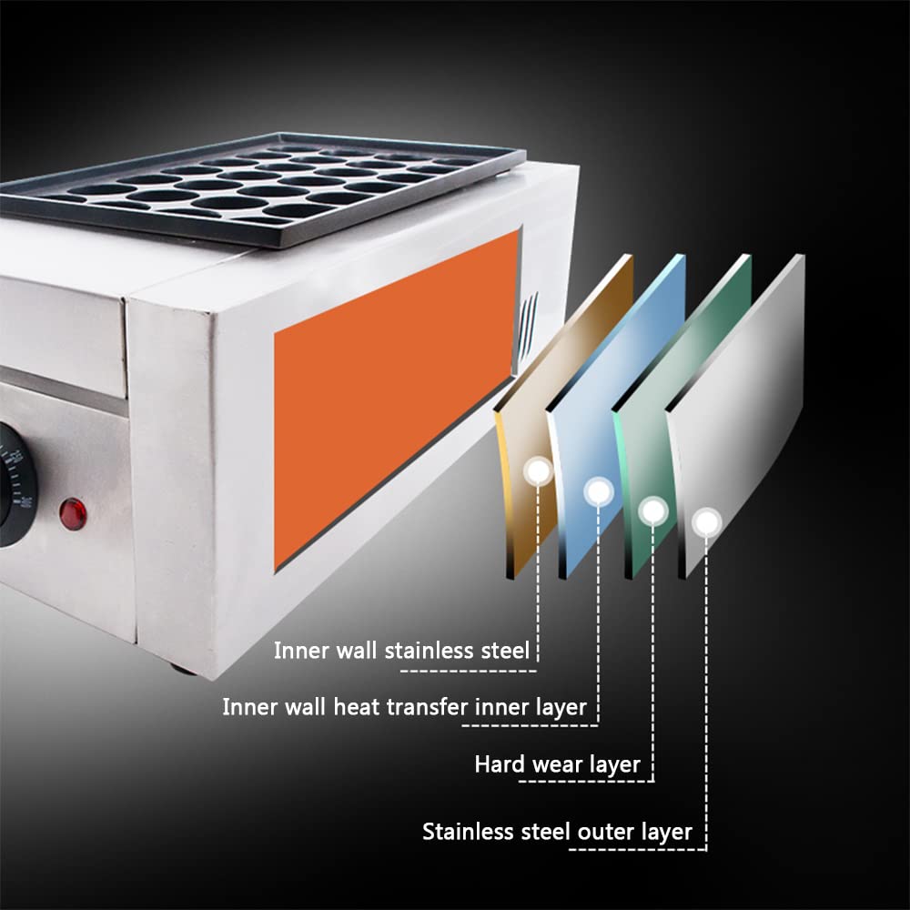 Commercial Takoyaki Machine - 28 DIY Electric Octopus Ball Oven Cake Maker with Non-Stick Pan for Street Food & Home Cooking | Perfect for Japanese Snack Stalls, Festivals & Restaurant Businesses