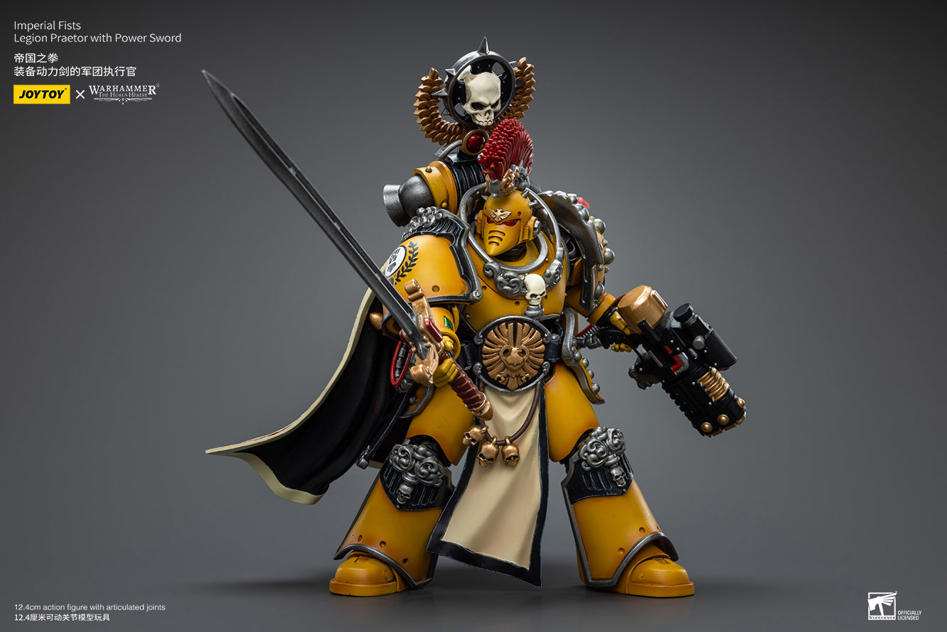 1/18 JOYTOY Warhammer The Horus Heresy Imperial Fists Legion Praetor Action Figure with Power Sword - Reissue Collectible Model for Display & Gaming Scenes