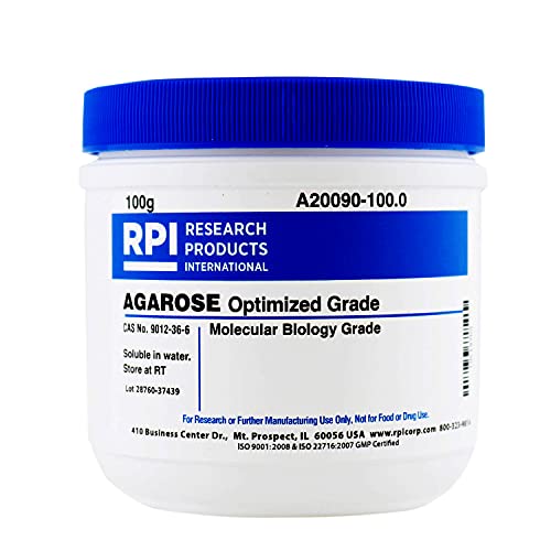 RPI Agarose Powder 100g - High Gel Strength Molecular Biology Grade for DNA/RNA Gel Electrophoresis - Ideal for PCR, Cloning & Laboratory Research