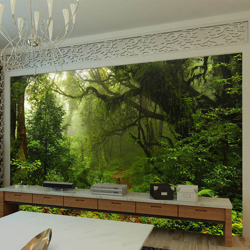Verdant Oasis Tropical Tree Wallpaper - Lush Paradise Jungle Theme Peel & Stick Wall Mural for Living Room, Bedroom, Nursery & Office Decor
