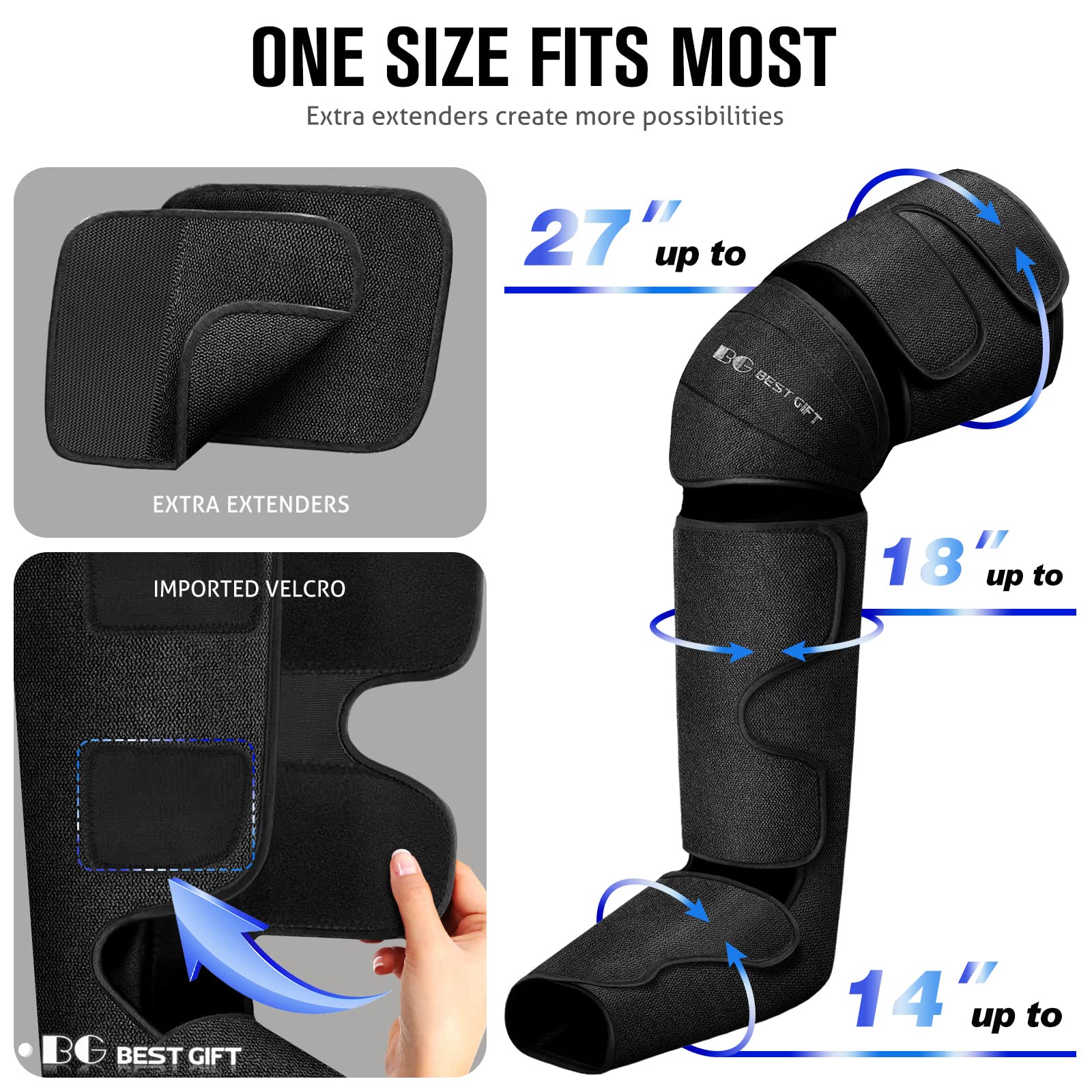 Premium Air Compression Leg Massager with Heat - Best Gift for Men, Women, Parents & Loved Ones - Relieves Muscle Fatigue in Feet, Legs, Calves, Thighs & Knees - Perfect for Christmas, Mother's Day, Father's Day - Ideal for Home Use, Office Relaxation & Post-Workout Recovery