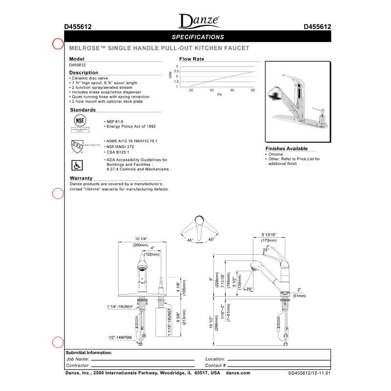 Danze Melrose Chrome Pull-Out Kitchen Faucet with Soap Dispenser - Modern Touchless Design for Easy Cooking & Cleaning | Perfect for Home Kitchens & Restaurants