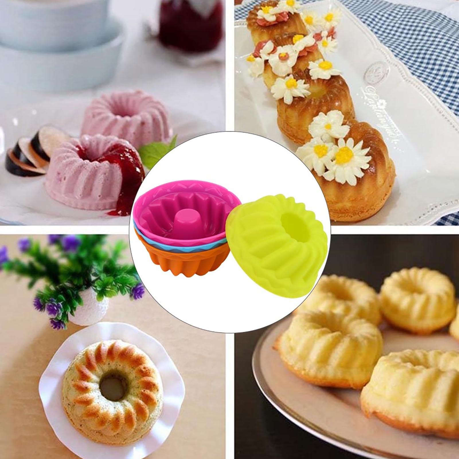 Nonstick Silicone Mini Pumpkin Cupcake Baking Cups - 12Pcs Reusable Muffin Liners for Halloween, Thanksgiving & Fall Baking | Perfect for Cupcakes, Muffins & Pastries