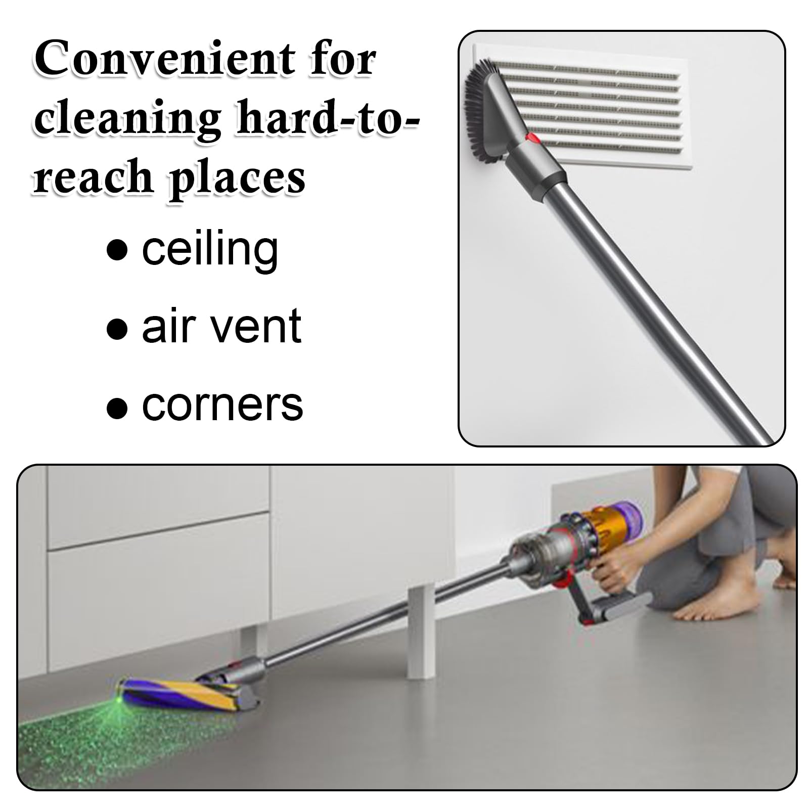 Replacement Wand Compatible with Dyson V10 Digital Slim & V12 Detect Slim Cordless Stick Vacuum Cleaner - Quick Release Extension Tube for Easy Cleaning - Gray - Perfect for Hard Floors, Carpets & Pet Hair Removal