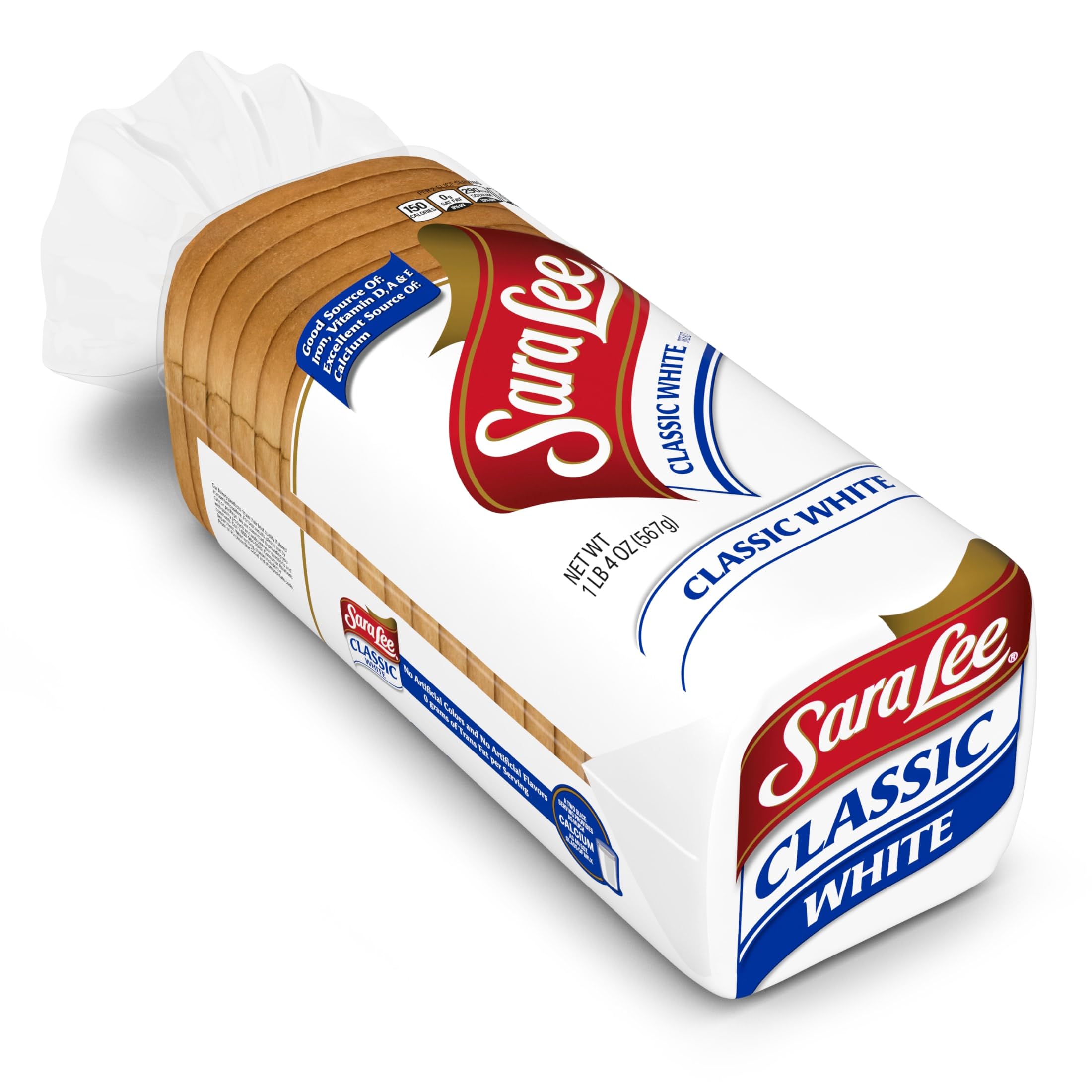 Sara Lee Classic White Sandwich Bread - 20 Oz Loaf, No Artificial Colors or Flavors | Perfect for Sandwiches, Toast & Family Breakfast