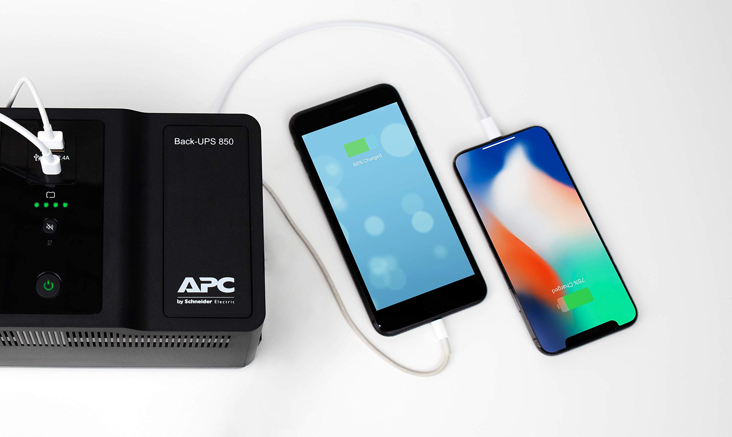APC Back-UPS ES 850VA Battery Backup (BE850G2-SP) with 8 Schuko Outlets, USB-A & USB-C Charging Ports - Power Protection for Home Office, Gaming PC & Network Equipment