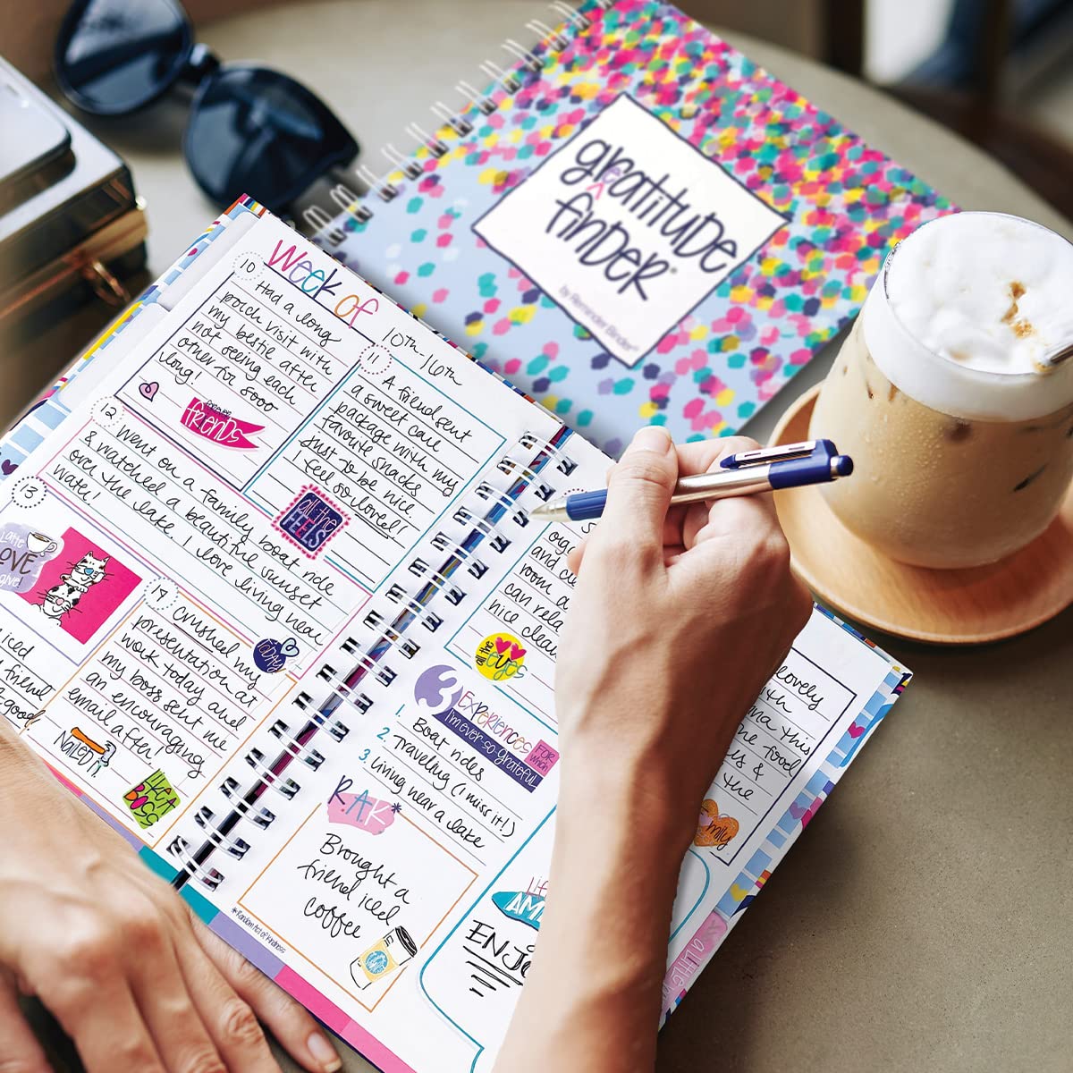 Denise Albright Gratitude Finder® 52-Week Undated Journal for Women, Teens & Girls - Self-Care Diary with 170 Hand-Drawn Stickers (Whimsy Doodle Design) - Perfect for Daily Reflection, Mindfulness Practice & Personal Growth