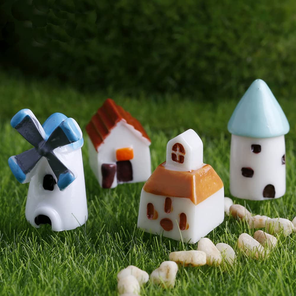 4PCS Fairy Garden Miniature Figurines Set - DIY Mini Garden Accessories, Tiny Landscape Ornaments & Animal Decor for Fairy Gardens - Perfect for Home Decor, Terrariums & Outdoor Fairy Gardens