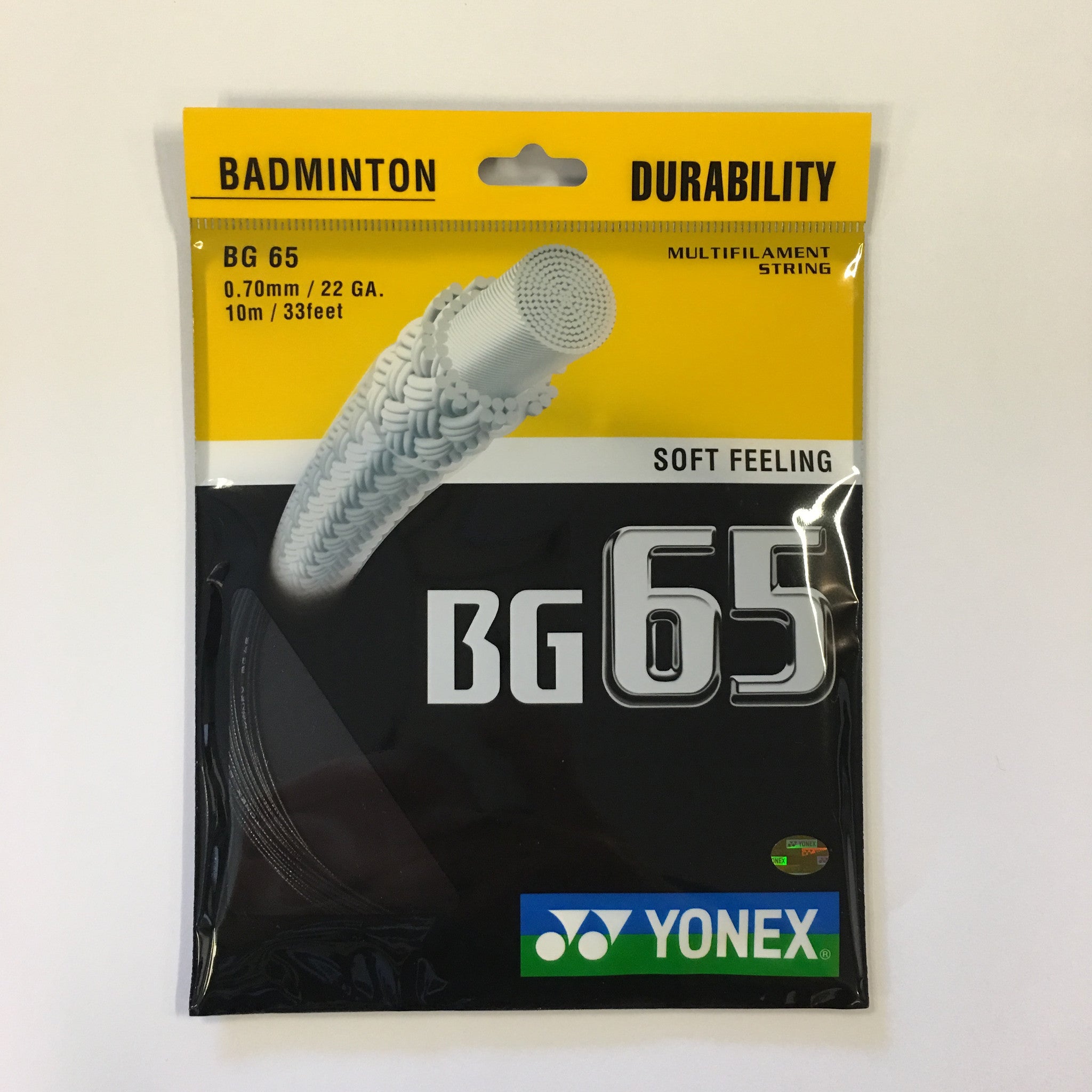 Yonex BG65 Badminton String Set (10m) - High Performance Badminton Racket String for Durability & Control - Perfect for Tournament Play & Training