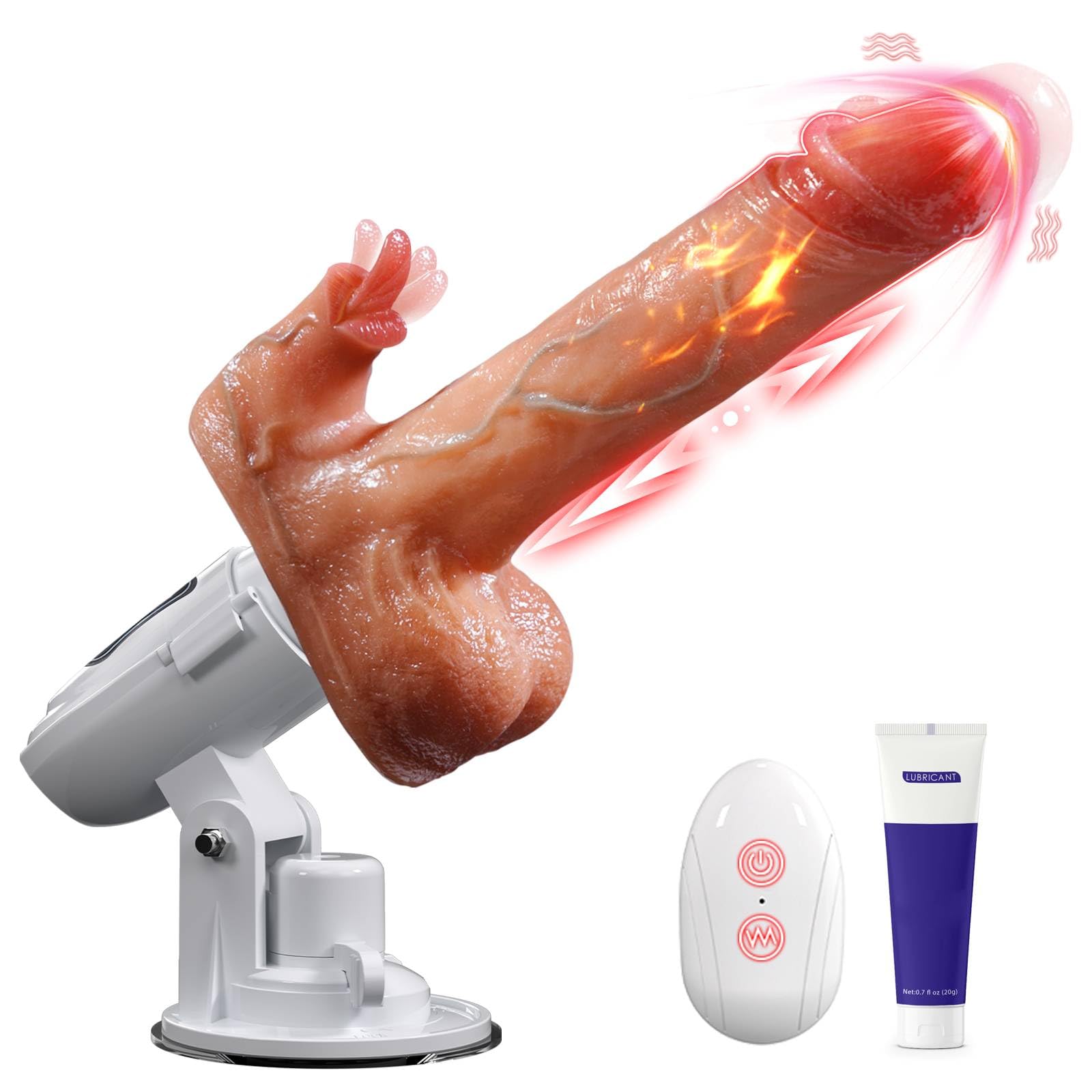 Powerful Thrusting Dildo Machine - 8 Speed Vibrating & Thrusting Adult Sex Toy with Realistic Design for Women, Couples Play, Clitoral & Anal Stimulation | Perfect for Solo Play, Couples Bonding & BDSM Exploration