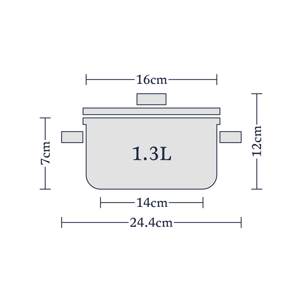 Premium 1000 Stainless Steel Casserole Pot with Lid - 16cm (1.3L) Induction Compatible, Oven & Dishwasher Safe - Perfect for Soups, Stews & Baking - Lifetime Warranty