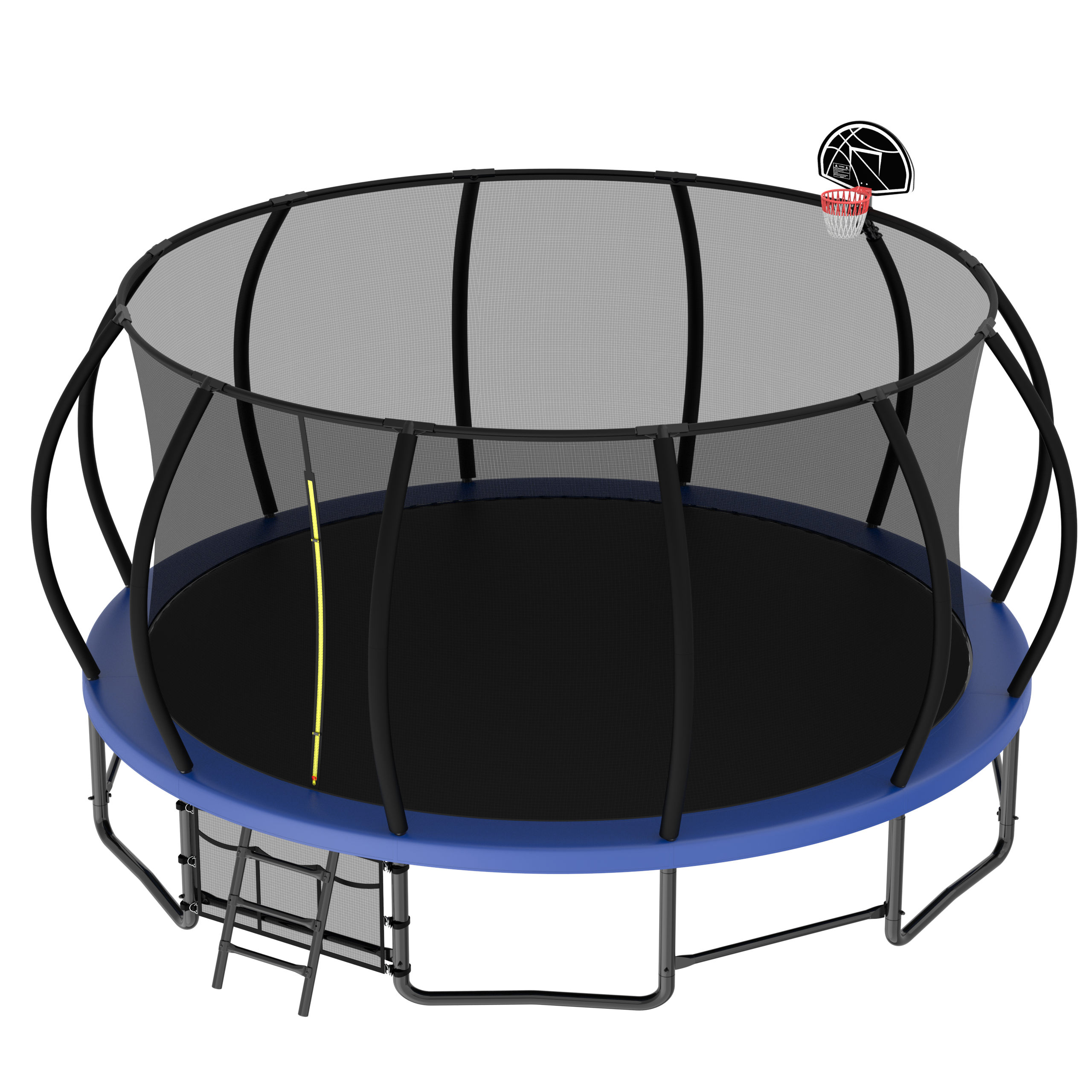 16FT Heavy Duty Outdoor Trampoline for Kids & Adults - ASTM Approved Pumpkin Shape with Curved Poles & Anti-Rust Coating - Perfect for Backyard Fun, Family Exercise and Outdoor Recreation