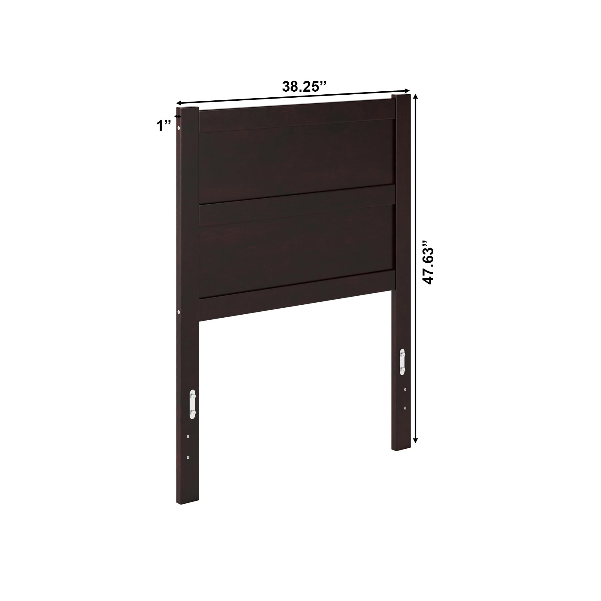 AFI NoHo Solid Wood Panel Headboard with USB Charging Port - Twin Size Espresso Brown - Perfect for Bedroom Upgrade & Modern Home Decor