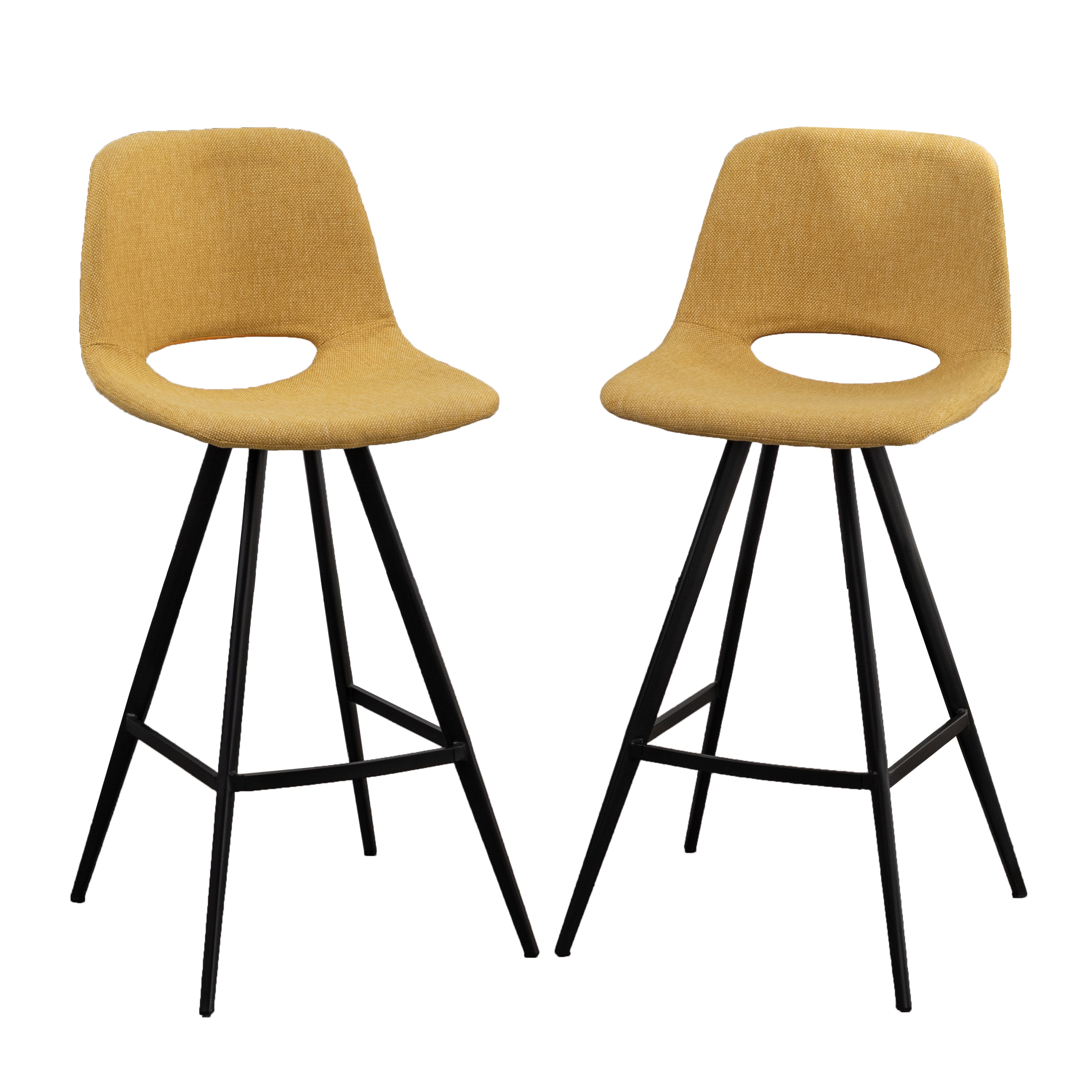 Roundhill Furniture Porth Fabric Kitchen Barstools 28.25