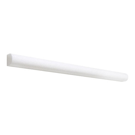 White Thassos 3/4 x 12 Bullnose Tile Trim - Premium Marble Edge Liner for Bathroom, Kitchen Backsplash & Shower Walls