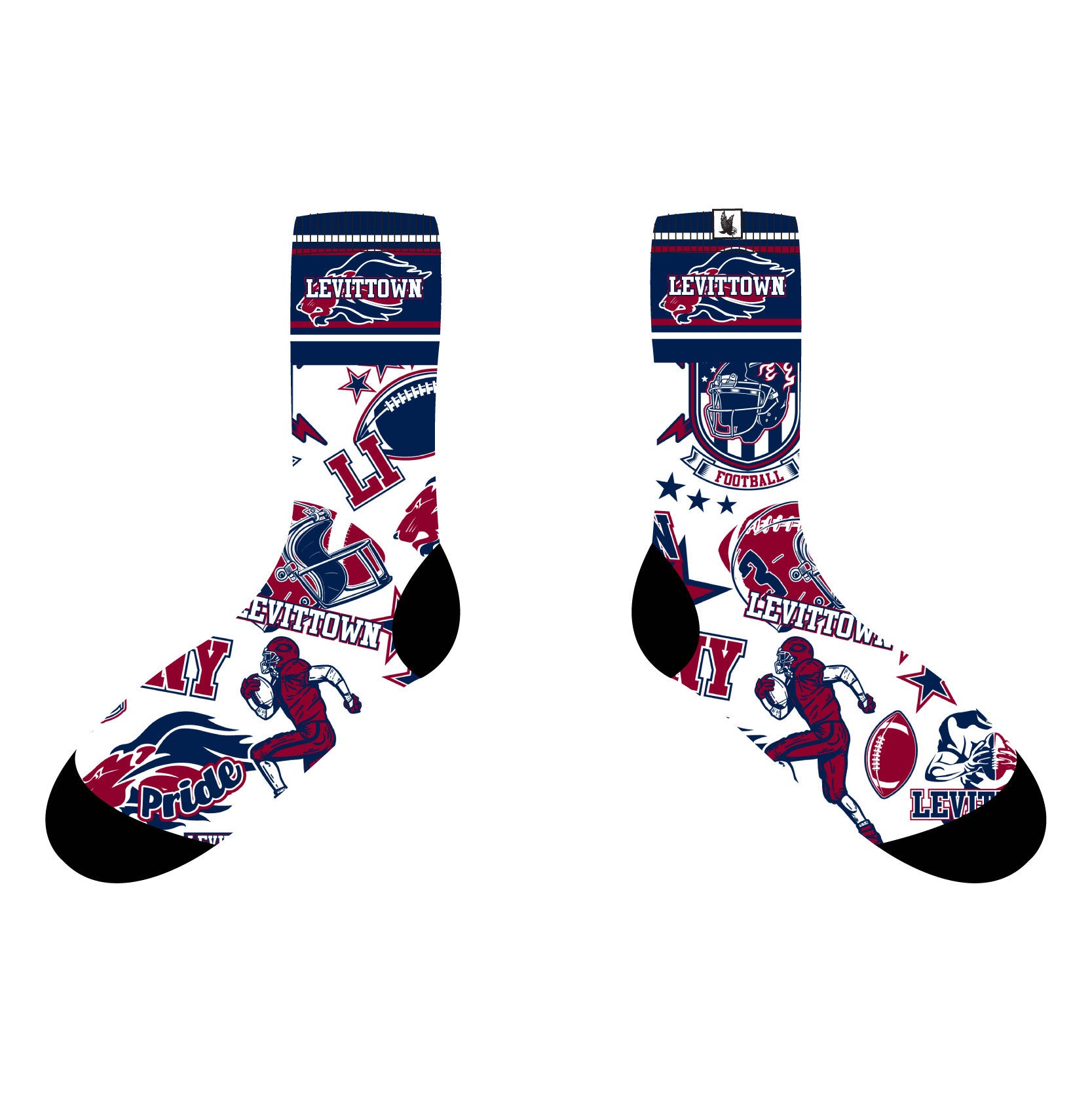 Youth Football Crew Socks - Moisture Wicking Athletic Socks for Kids & Teens - Perfect for Training, Games & School Sports (Pack of 3 Pairs)