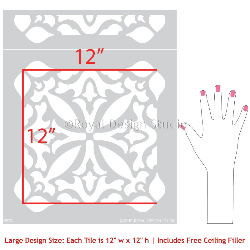 Island Dreams Tile Stencil - DIY Mosaic Tile Painting Kit for Bathroom, Kitchen Backsplash & Home Decor - Reusable Wall & Floor Tile Stencils for Creative Projects