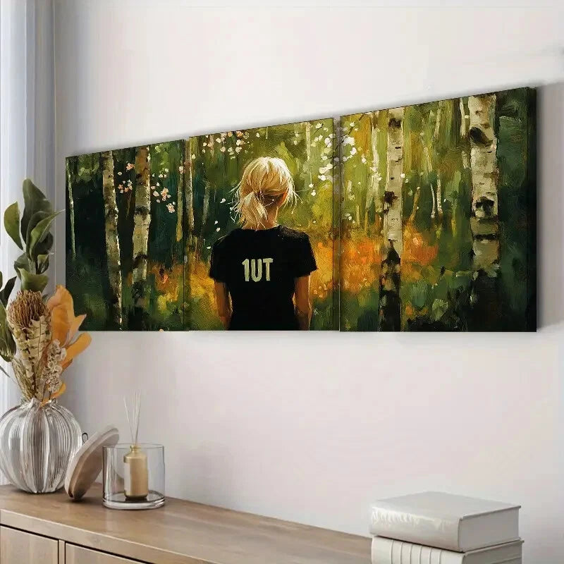 3-Piece Spring Forest Theme Wall Art Set - Framed Canvas 40x60cm (16x24in) - High Quality Print - 100% Australian Made - Ready to Hang - Perfect for Living Room, Bedroom & Office Decor