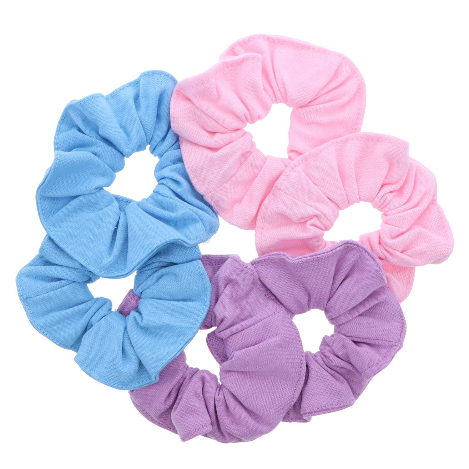 Large Solid Scrunchie Set of 6 - Light Pink, Lavender, Light Blue Hair Accessories for Women, Girls, Perfect for Everyday, Workout, and Party Styles