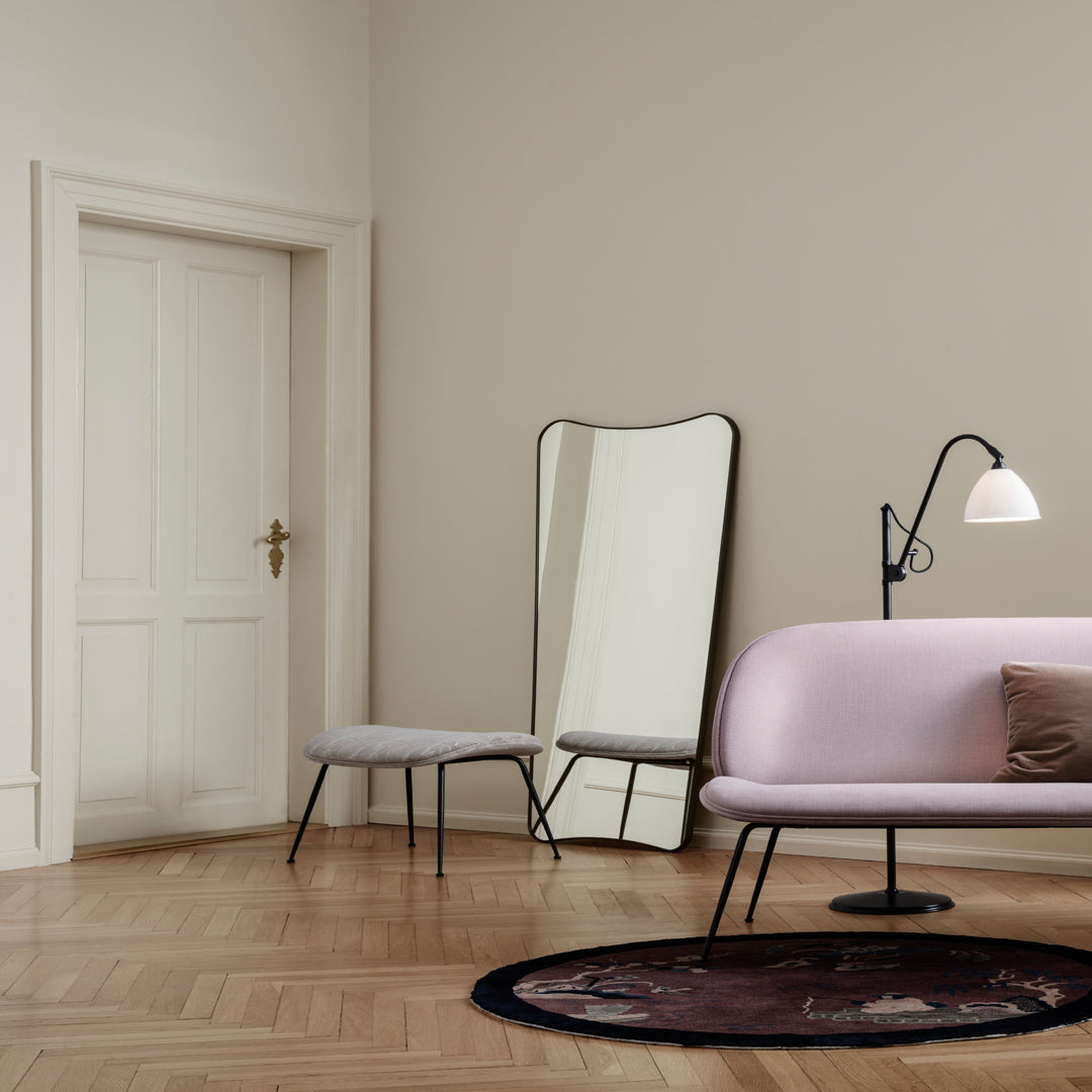 Gubi Gamfratesi Beetle Footstool - Modern Designer Ottoman with Wooden Legs for Living Room, Lounge & Bedroom Decor