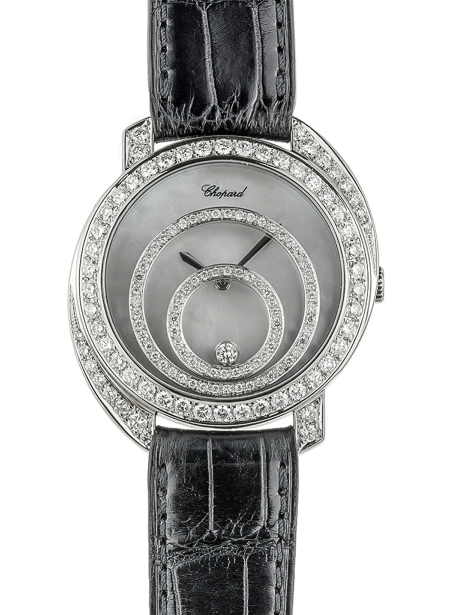 Chopard Happy Spirit 18K White Gold Diamond Ladies Watch - Luxury Women's Wristwatch for Formal Events & Special Occasions