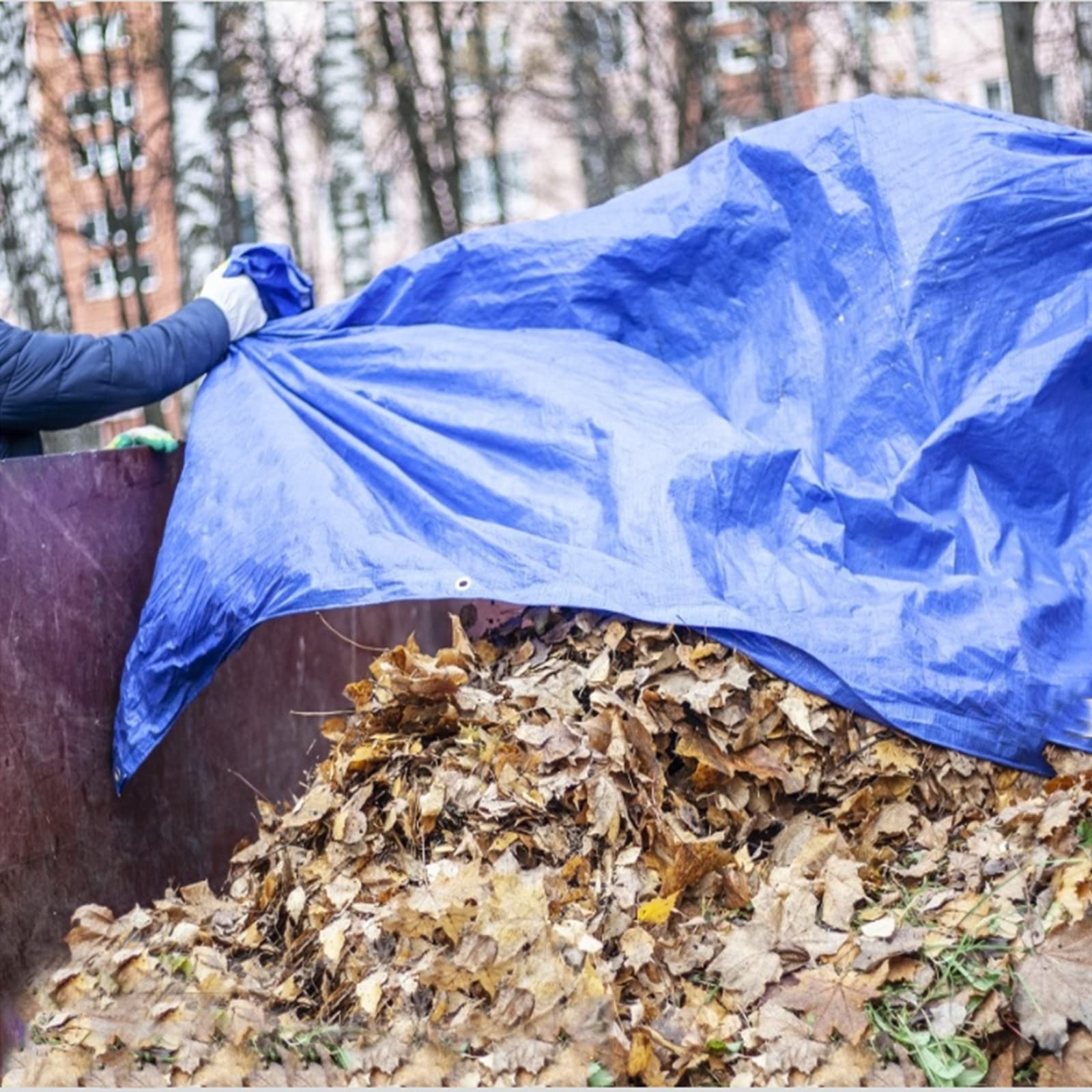 Heavy Duty Waterproof Poly Tarp 50x100ft - Blue Outdoor Cover for Roof, Camping, Patio & More | Durable Protection Against Rain, Sun & Wind