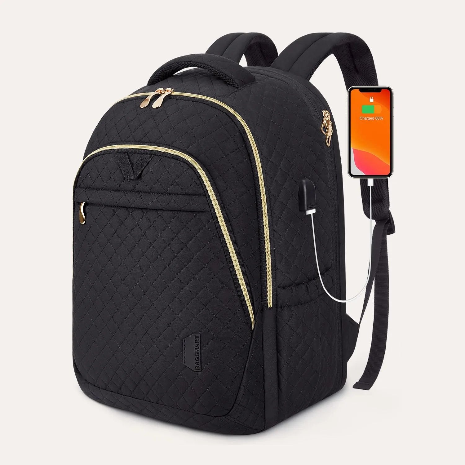 Bonchemin 15.6 Inch Laptop Backpack for Men & Women - Waterproof Travel Backpack with USB Charging Port - Perfect for Business, College, Commuting & Airplane Carry-On