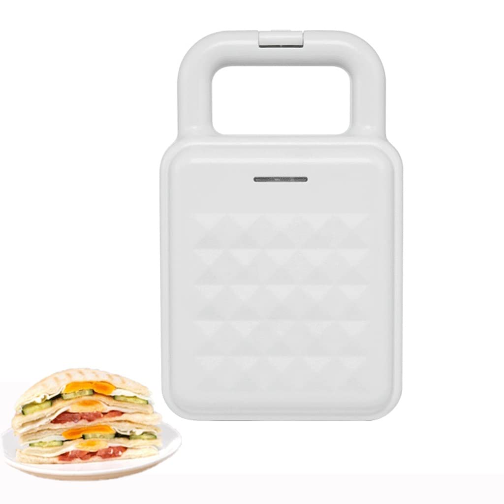 Electric Sandwich Maker & Panini Press - 2-in-1 Breakfast Grill for Grilled Cheese, Eggs & Paninis - Compact Countertop Toaster (White) - Perfect for Quick Breakfasts, Office Lunches & Family Snacks