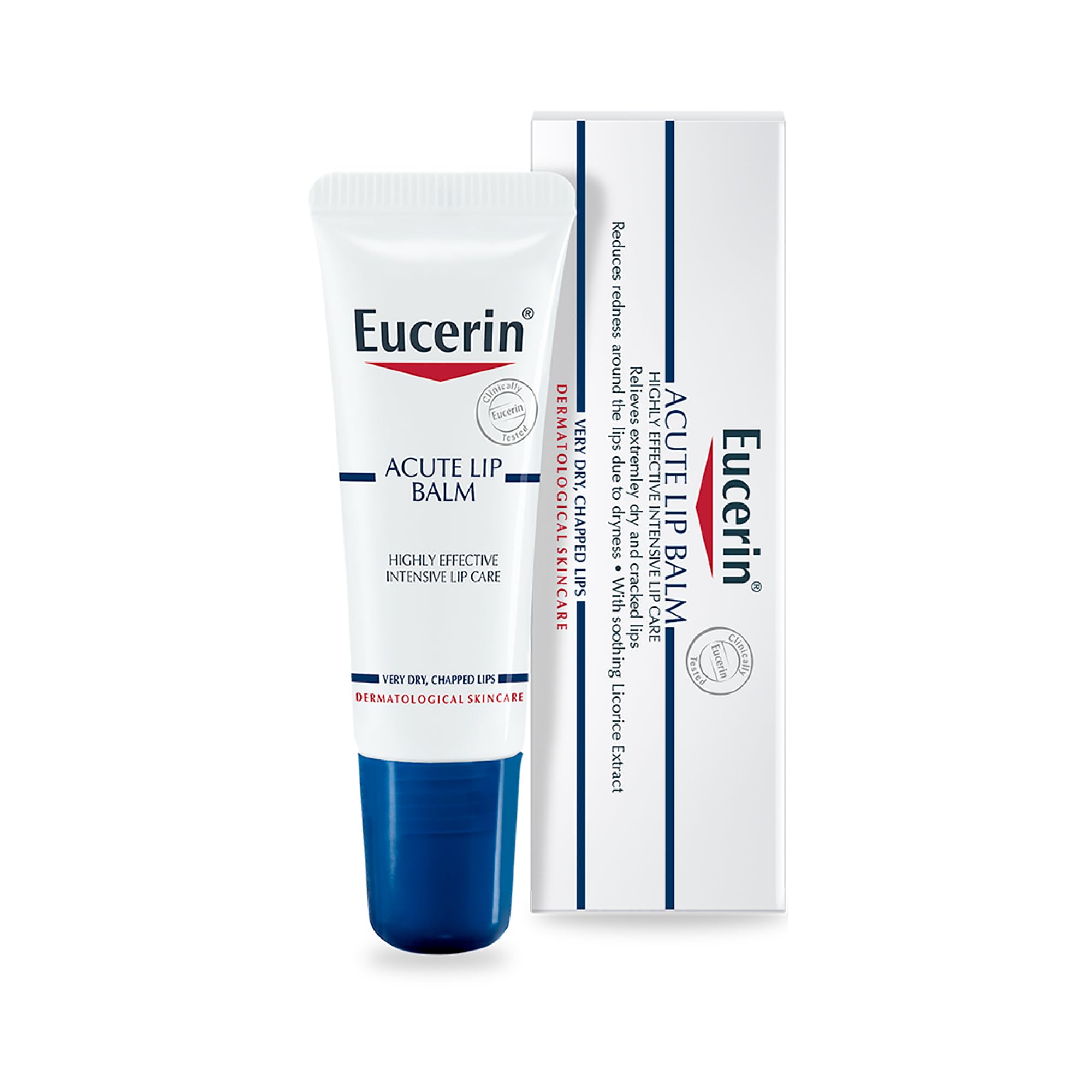 Eucerin Acute Lip Balm 10ml - Intense Hydration for Very Dry & Chapped Lips - Ceramide & Natural Ingredient Lip Treatment - Perfect for Winter, Cold Weather & Daily Lip Care