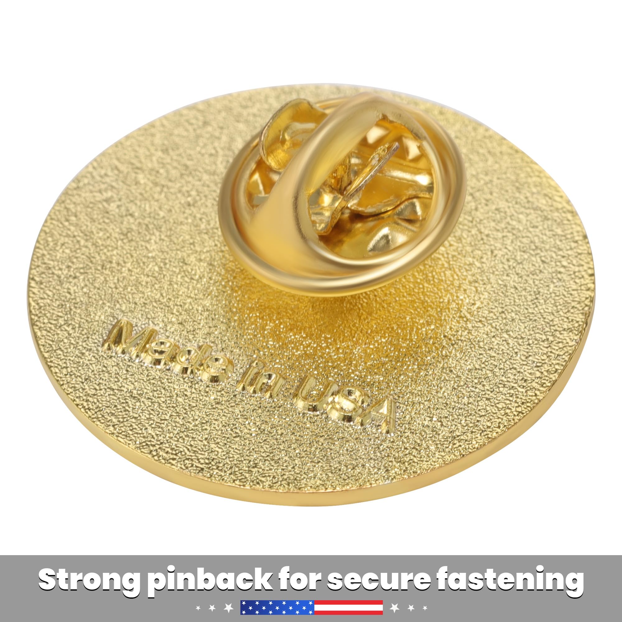10 Pack Round American Flag Pins - Gold USA Flag Lapel Pins for Memorial Day, Independence Day, Veterans Day & Patriotic Events - Perfect for Suits, Hats, Bags & Gifts