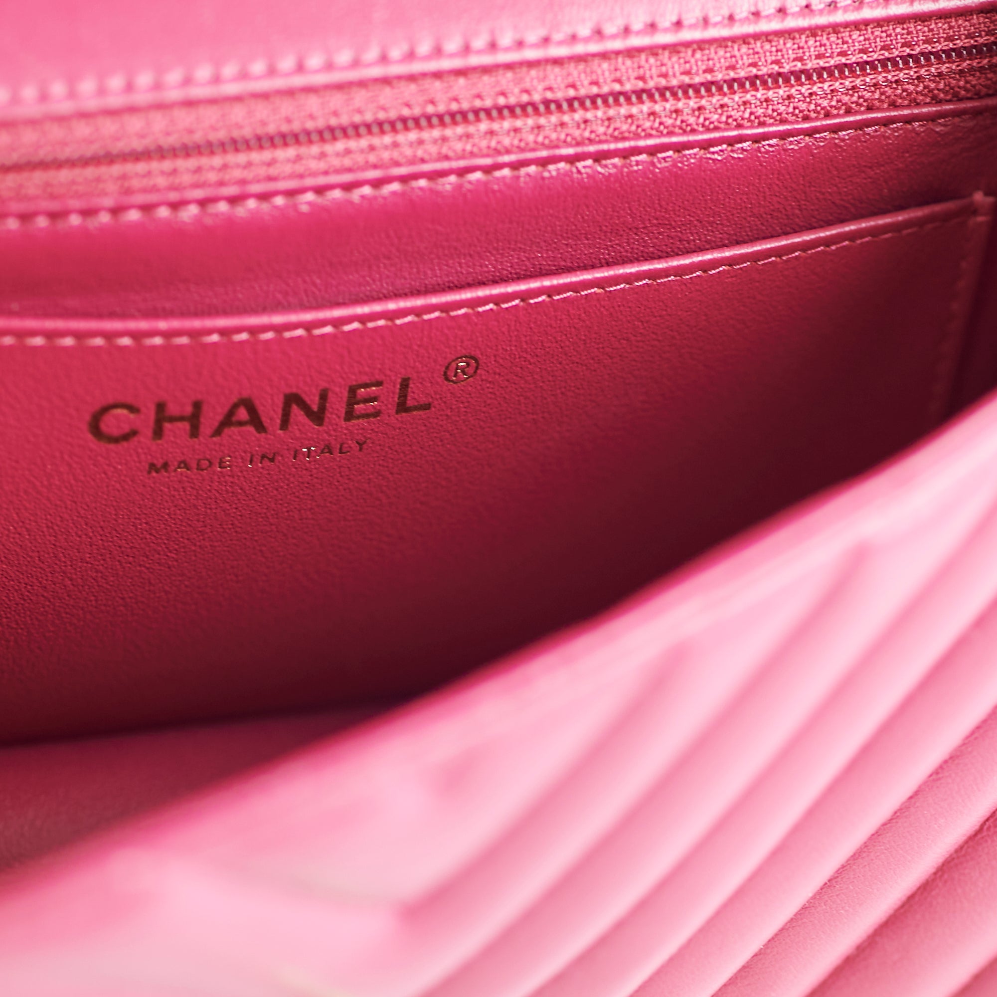 Chanel Mini Rectangular Bag in Dark Pink Chevron Lambskin Leather - Luxury Crossbody Purse for Women, Perfect for Date Night & Special Occasions