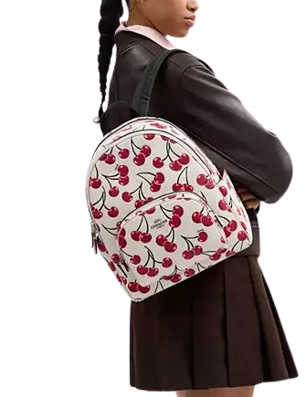 Coach Cherry Print Court Backpack - Stylish & Durable Women's Backpack for Work, School & Travel | Perfect for Laptops, Books & Everyday Essentials