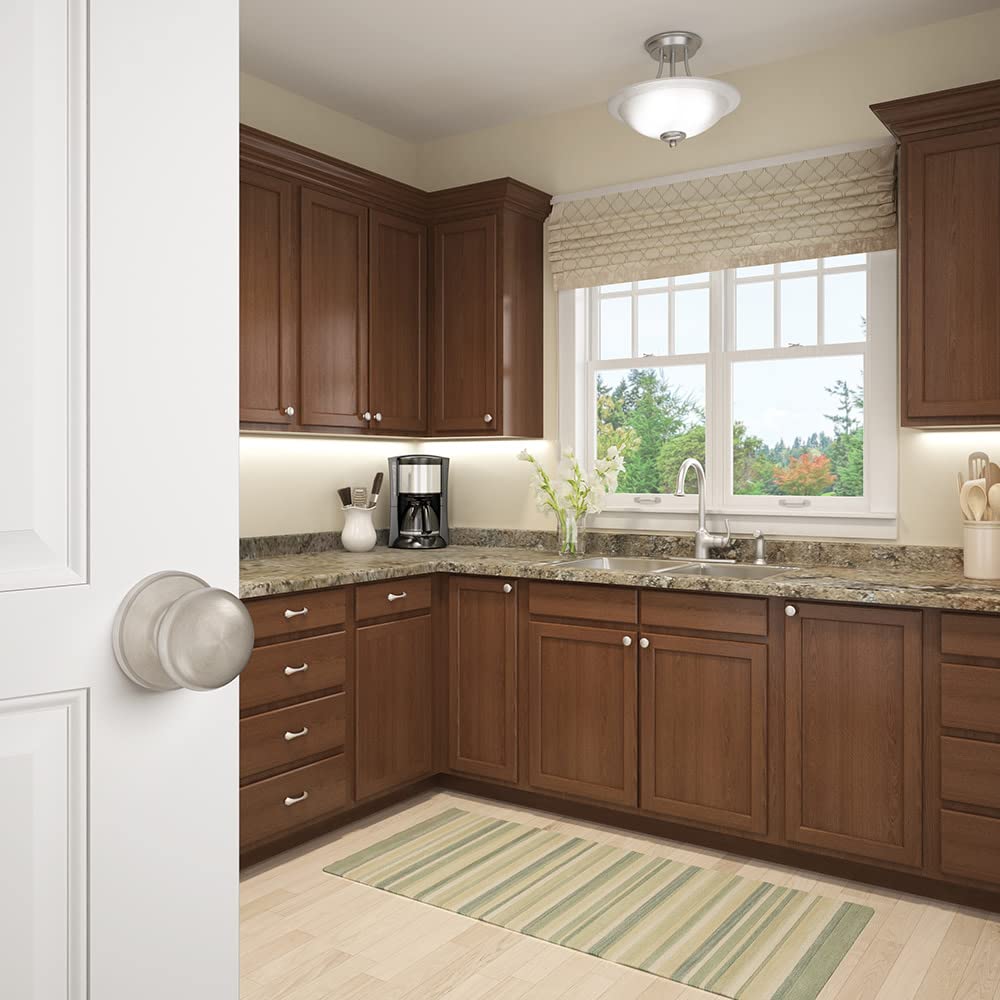 SCHLAGE J10STR622 J10-STR Stratus Passage Door Knob Set with Round Rose - Premium Interior Door Hardware for Homes & Offices - Perfect for Bedrooms, Bathrooms & Closets
